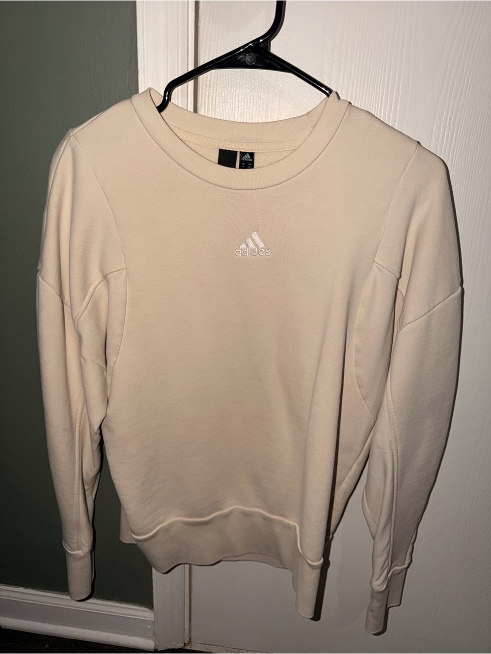 adidas Men’s Cream Off-White Crewneck Sweatshirt